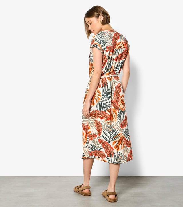 Apricot Women's Black Banana Leaf Print Midi Dress Apricot New Look - 2