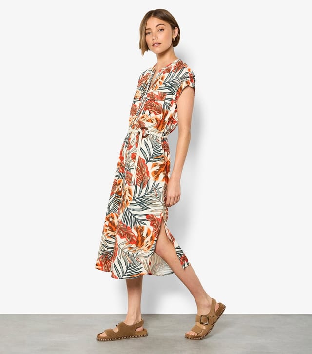 Apricot Women's Black Banana Leaf Print Midi Dress Apricot New Look - 3