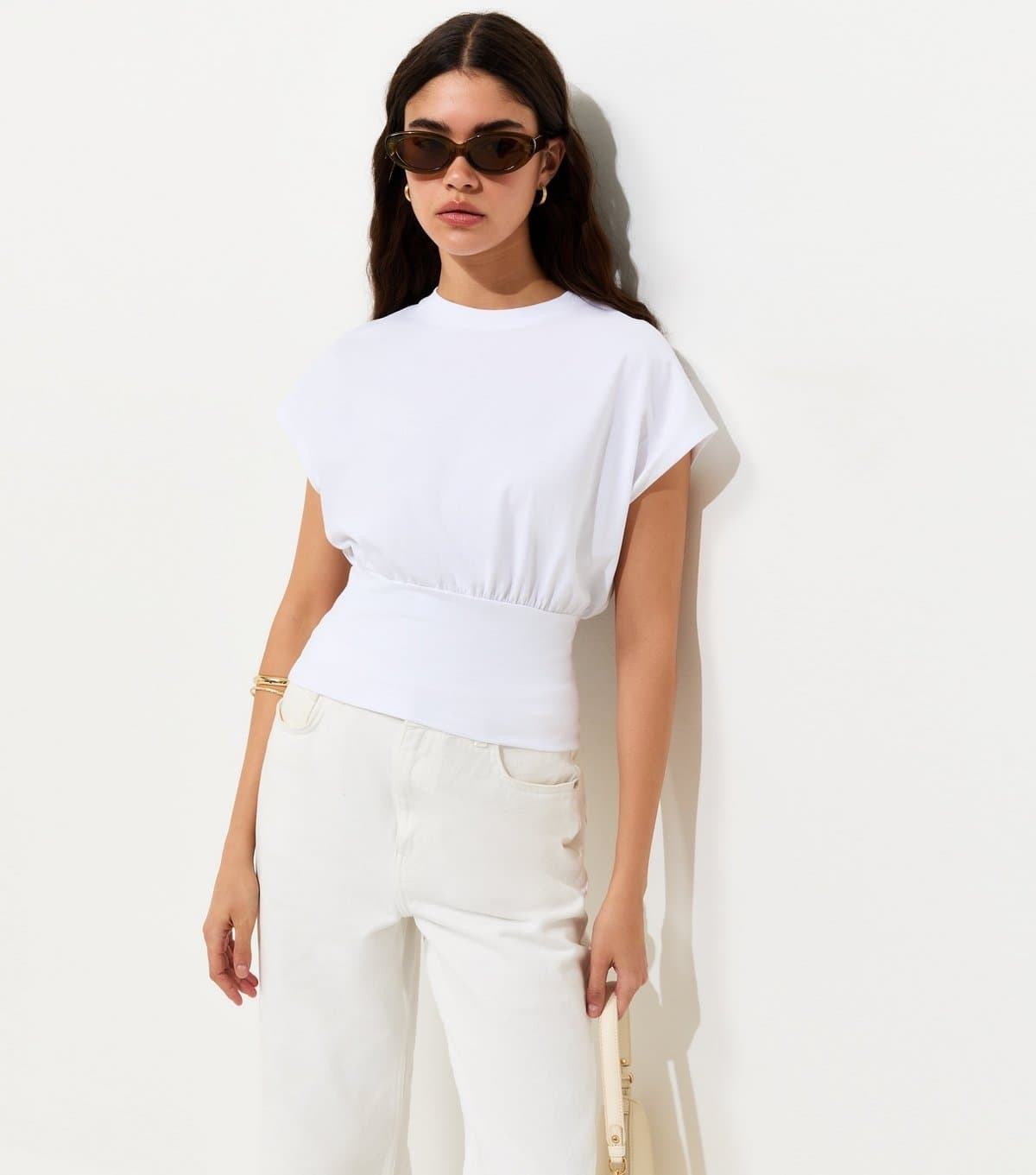 New Look New Look White Cotton-Rich Jersey Relaxed T-Shirt