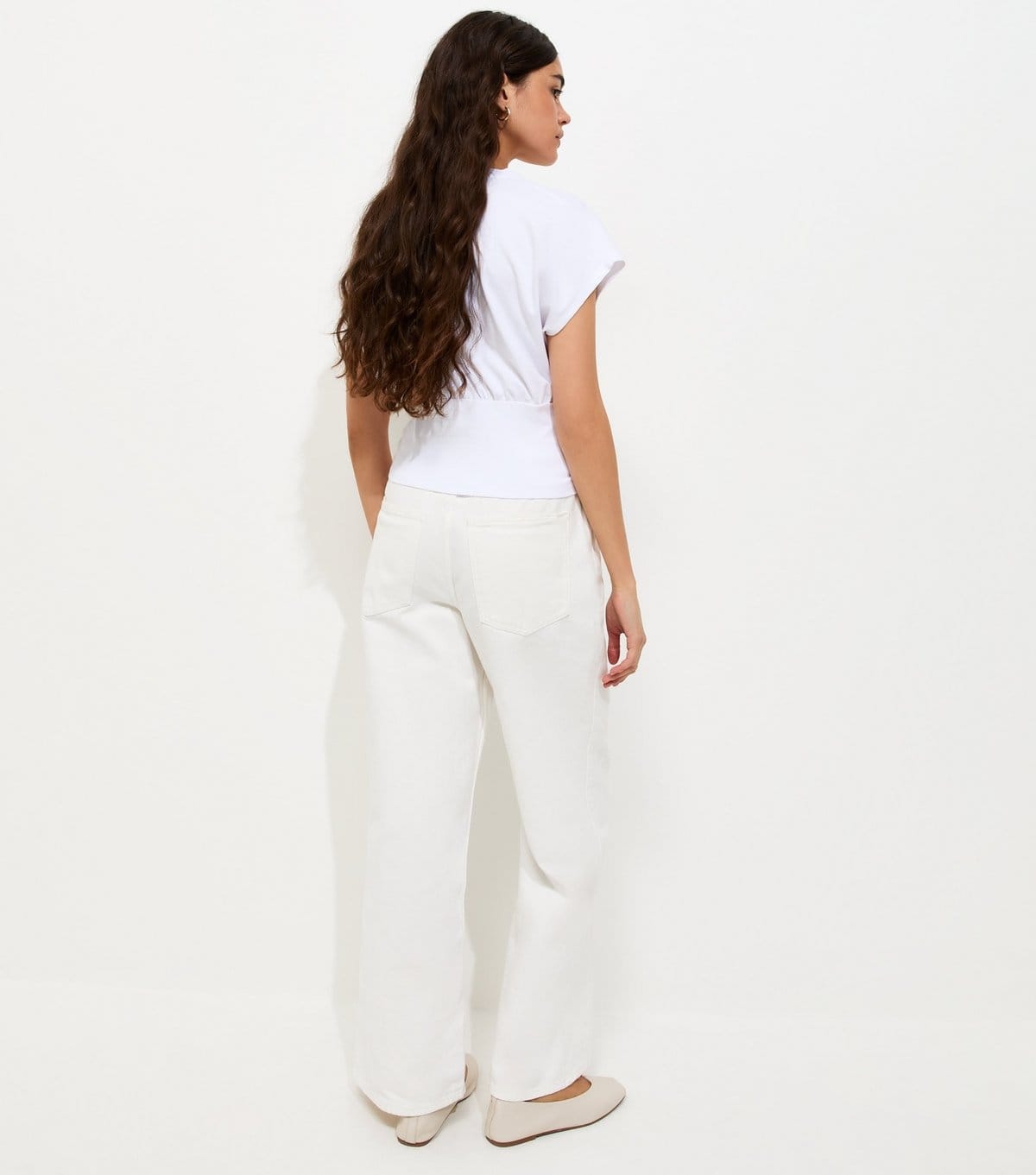 New Look Women's White Cotton Rich Wide Waistband T-Shirt New Look - 4