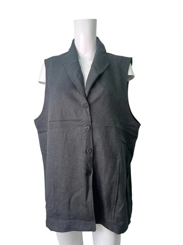 Poppy Poppy Waistcoat Jacket Size 20 NEW Womens Grey Button Up Gillet EU48 RRP £29 - 1
