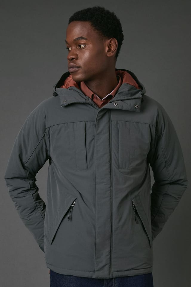 Maine Maine Men's Dark Grey Padded Parka - 2