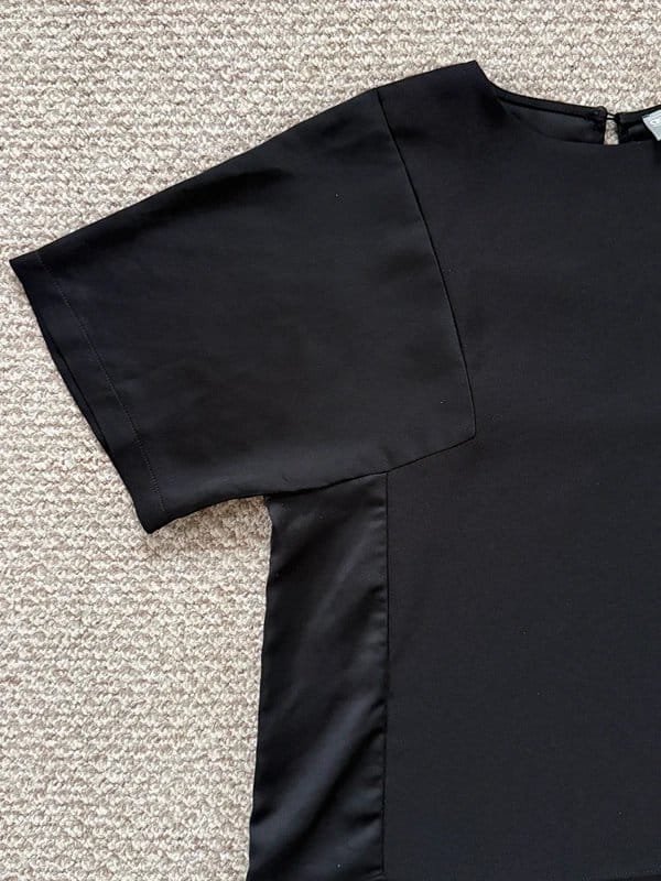 ASOS Black Two-Tone Satin T-Shirt