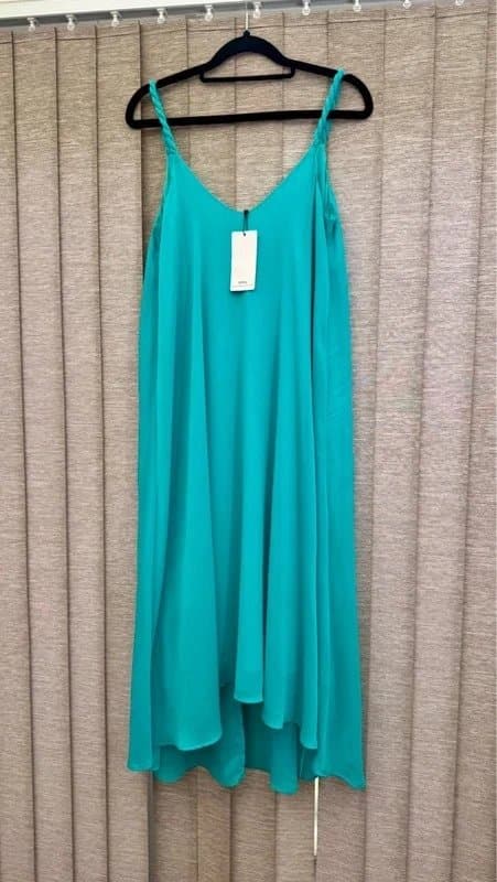 Mango Mango Turquoise Braided Strap Midi Dress XS BNWT