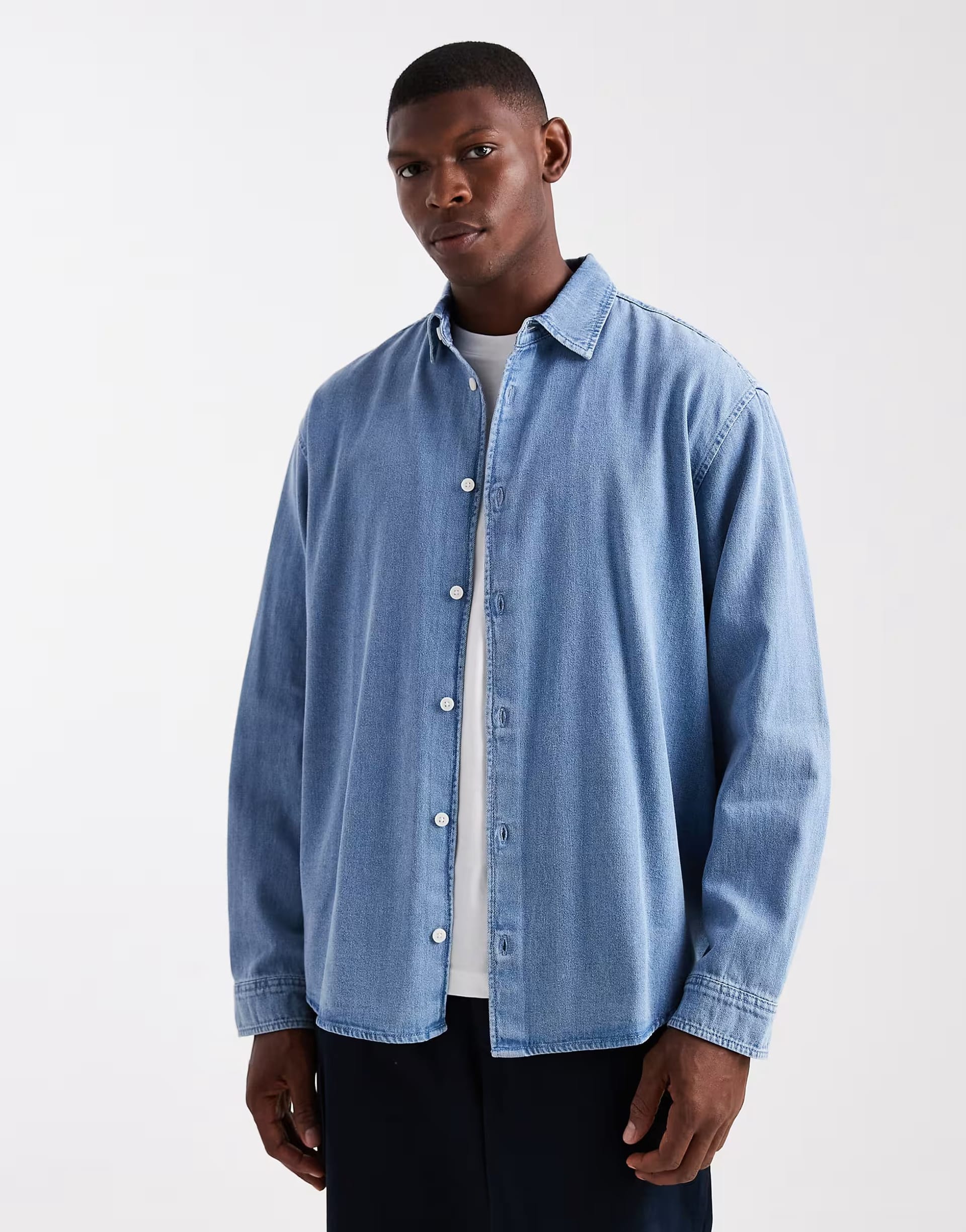 Jack & Jones Oversized Blue Denim Shirt