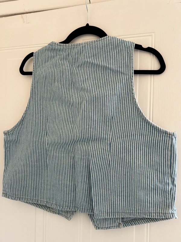 ASOS Asos blue white stripe waistcoat - 1