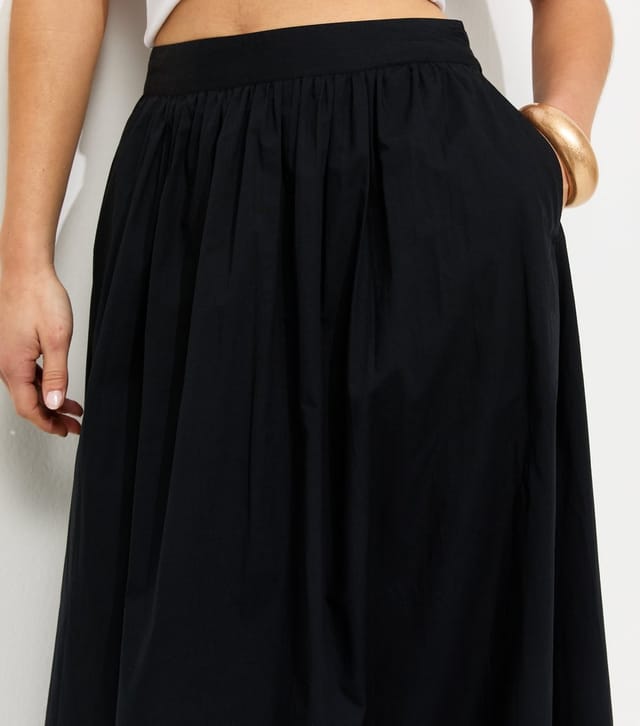 New Look Women's Petite Black Poplin Circle Skirt New Look - 2