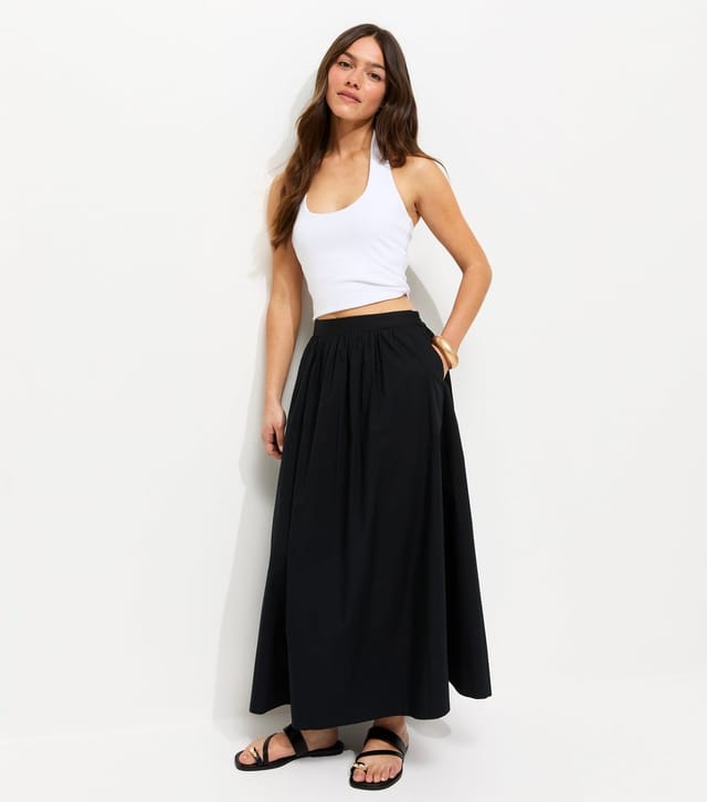 New Look Women's Petite Black Poplin Circle Skirt New Look - 3