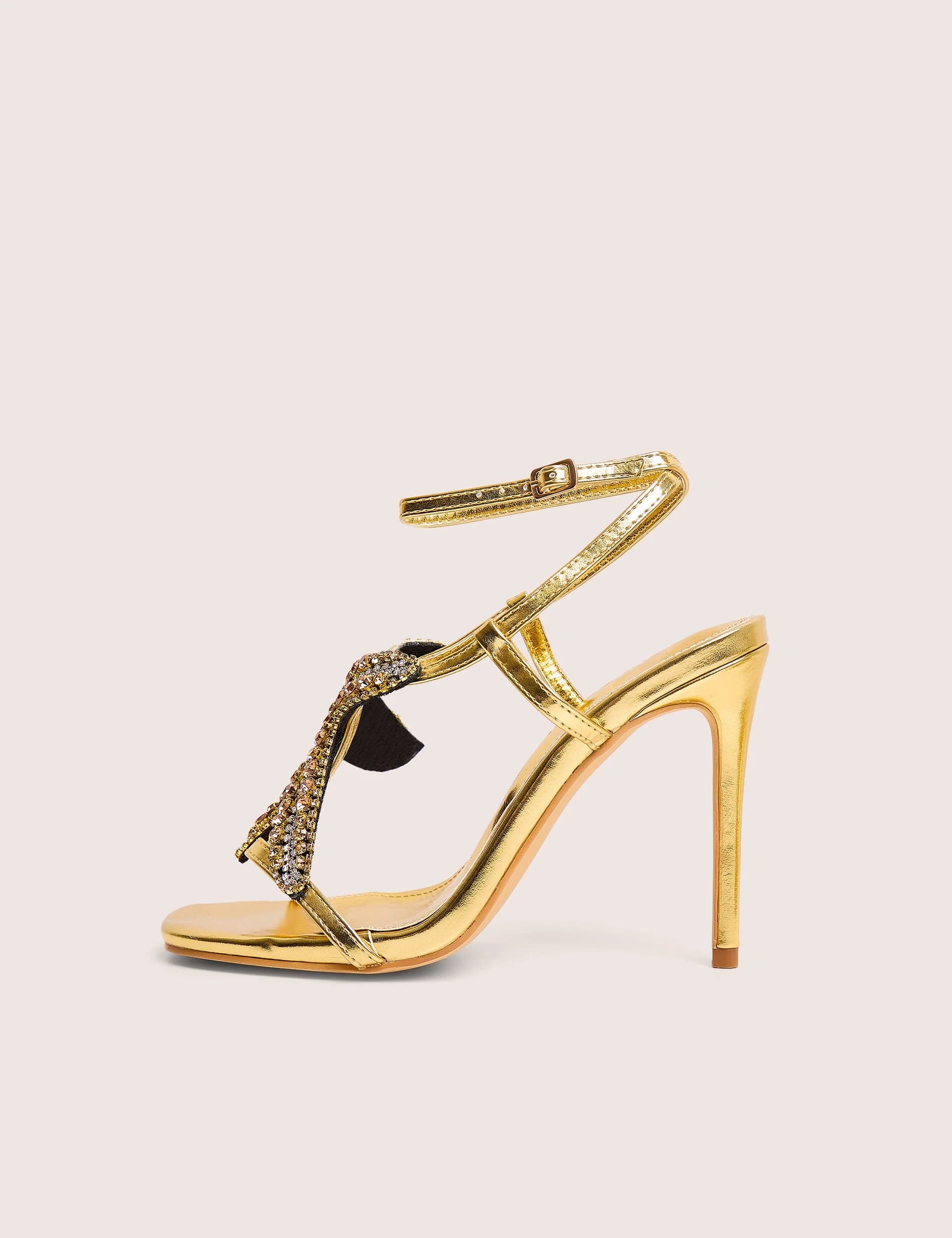 Public Desire Lumi Gold Starfish Detail Tie High Heels