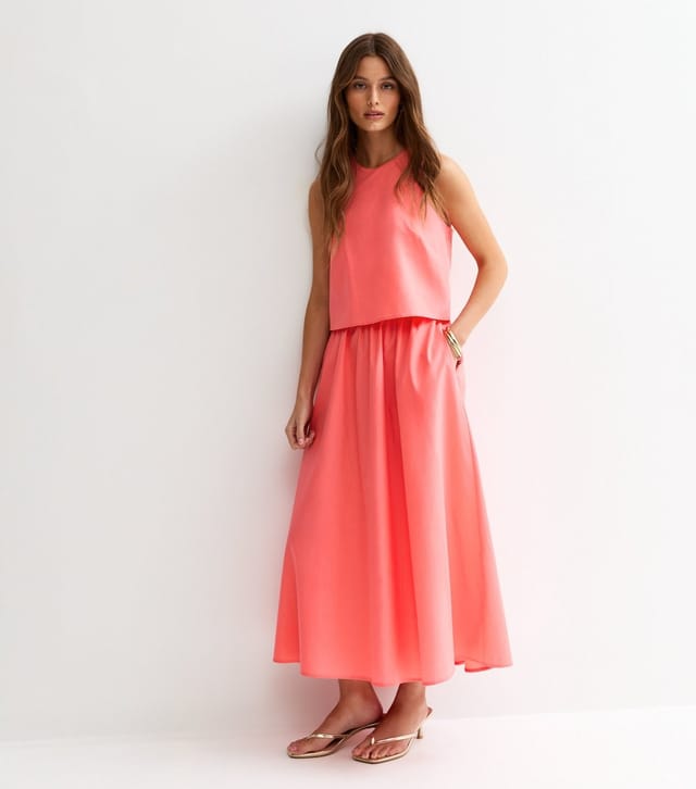 New Look Women's Dark Coral Layered Sleeveless Midi Dress New Look - 3