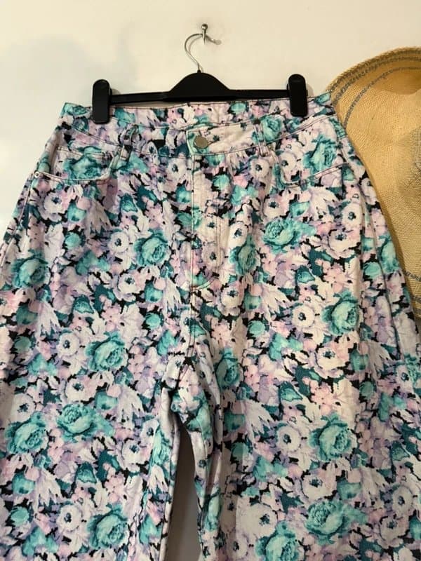 ASOS ASOS floral minimalist trousers wide leg baggy 34” waist