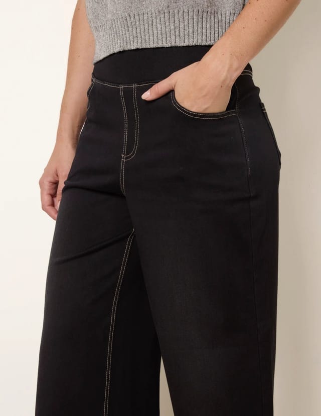Blue Vanilla Multi Stretch Deep Waistband Trousers - 3