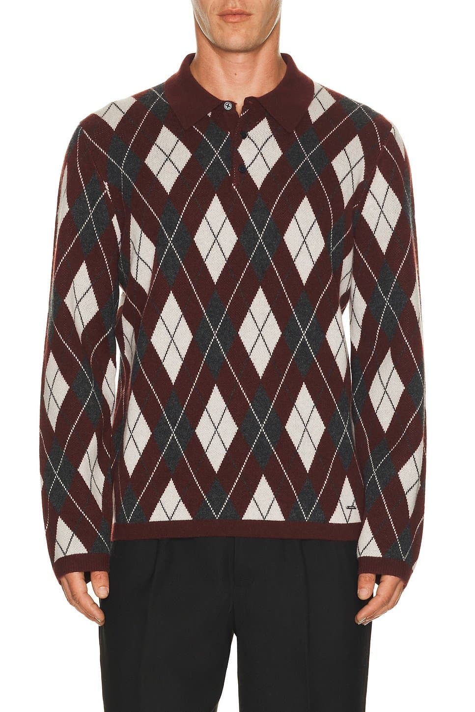 revolve Callum Cashmere Argyle Polo