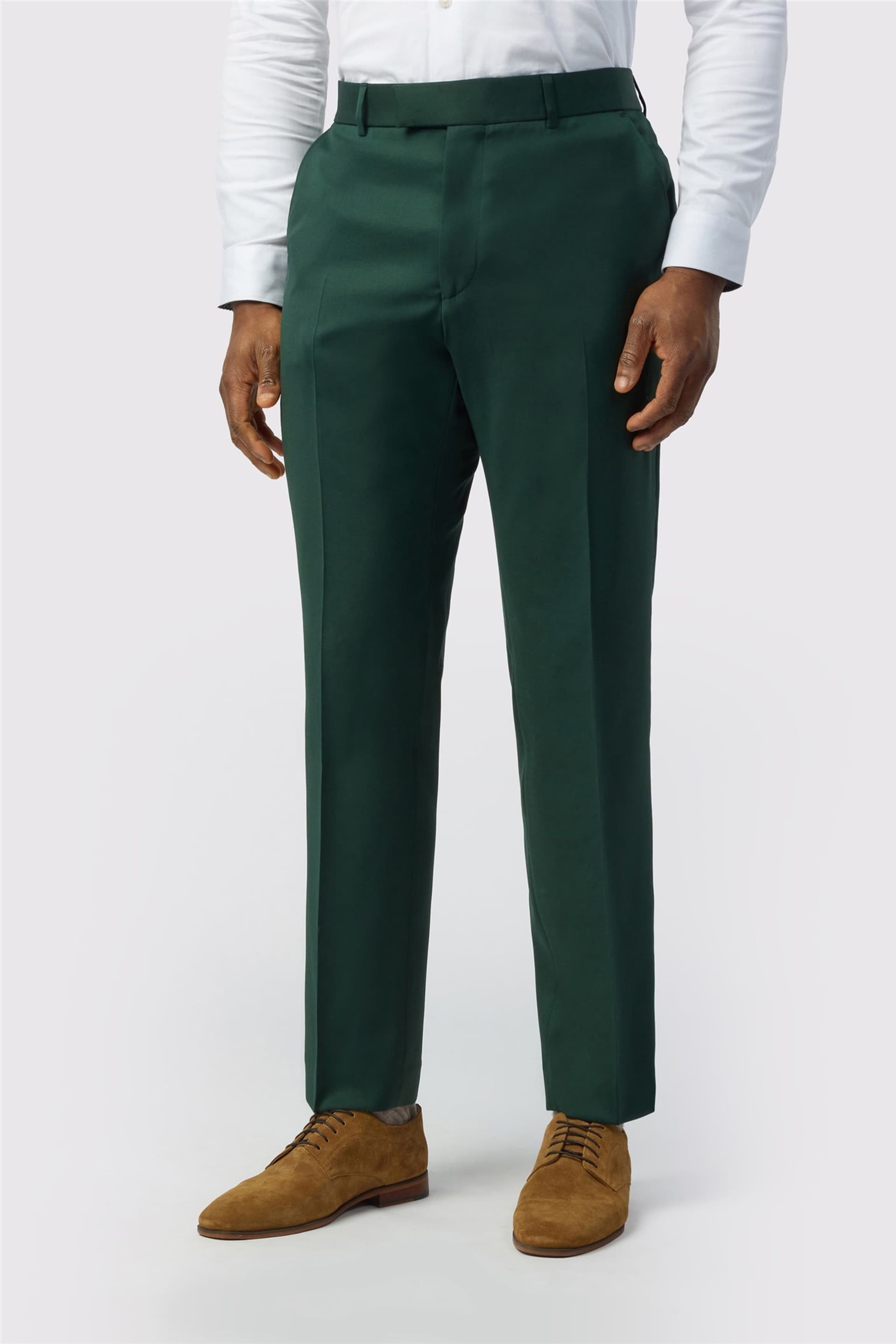 Ted Baker Ted Baker Men's Flat Fronted Tailored Suit Trousers in Dark Green