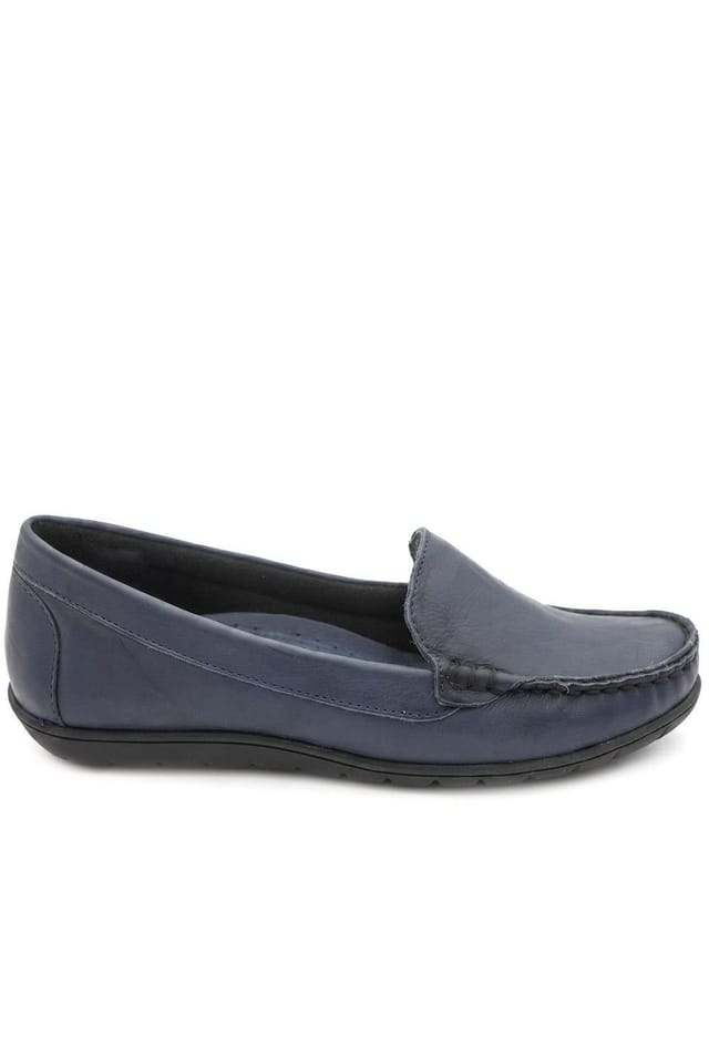 Pavers Pavers Women's Premium Leather Moccasins in Navy - 2