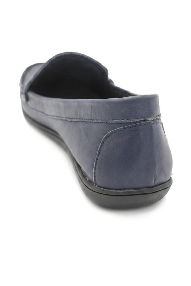 Pavers Pavers Women's Premium Leather Moccasins in Navy - 3