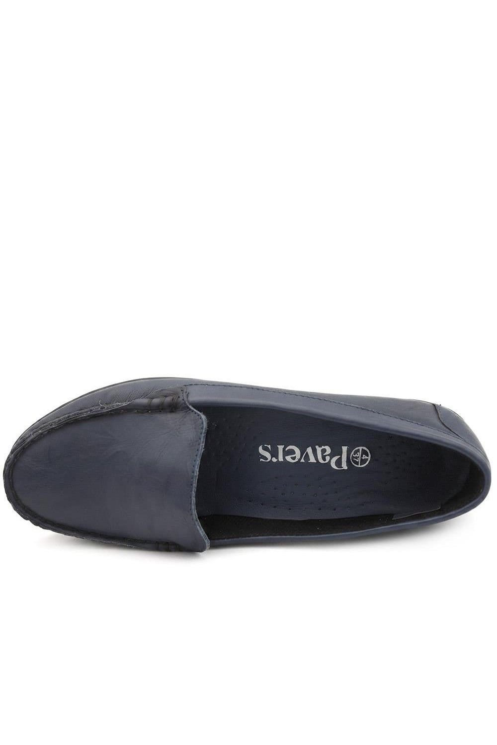 Pavers Pavers Women's Premium Leather Moccasins in Navy - 4