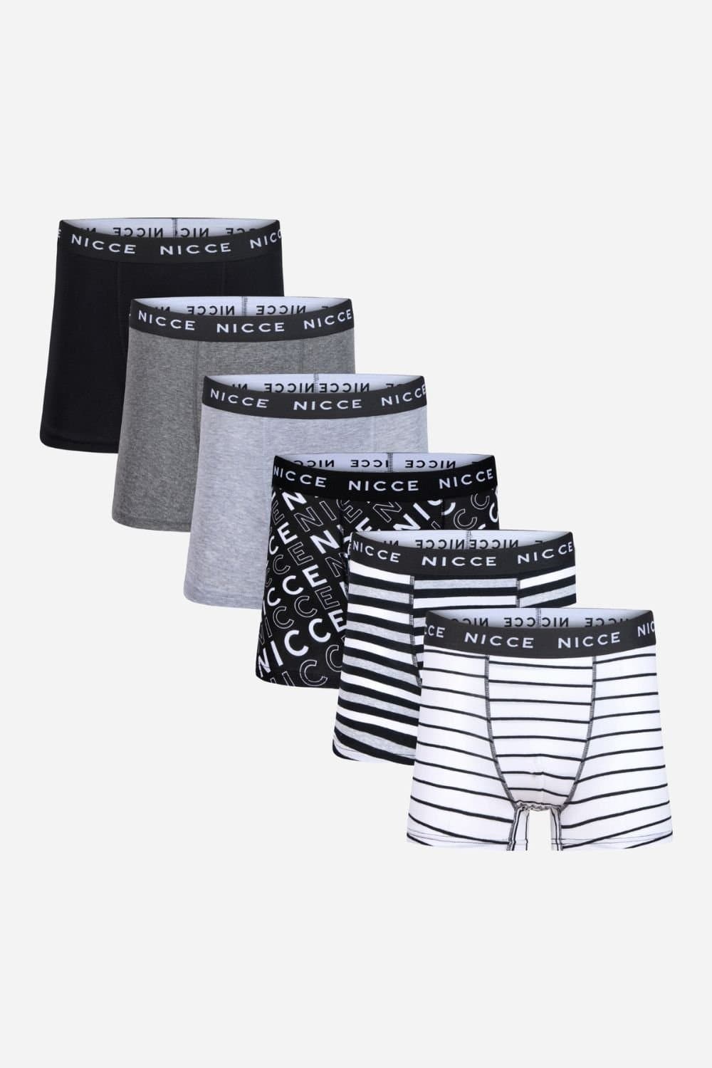Nicce Nicce Men's 7-Pack Cotton Rich Boxer Briefs with Logo Waistband