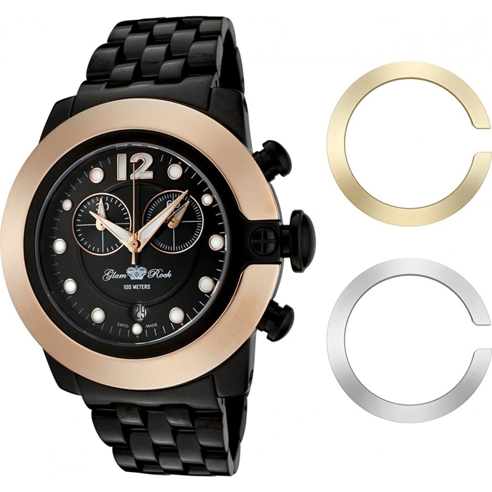 Glam Rock Glam Rock Men's GR32183 44mm Quartz Watch in Black
