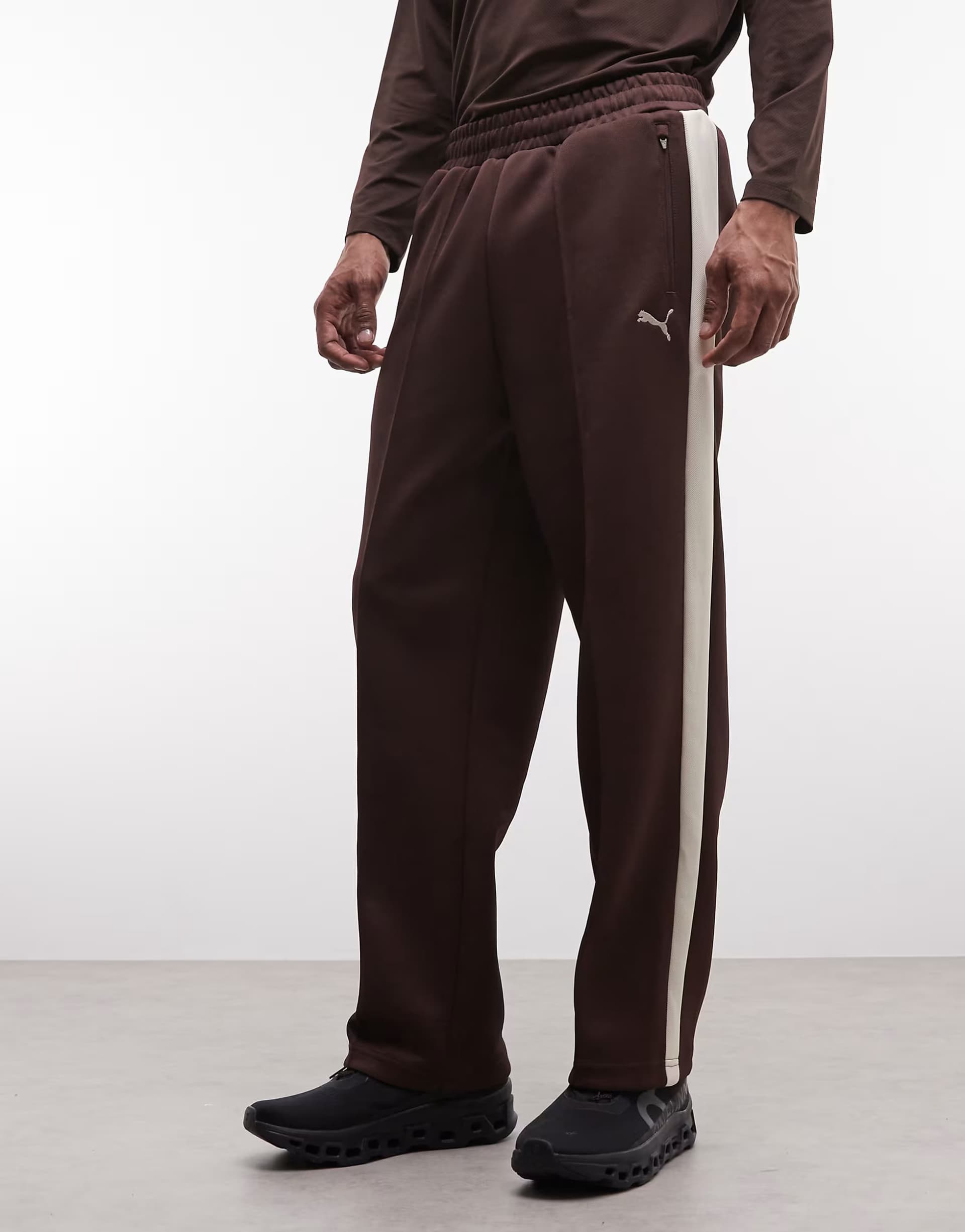 ASOS Puma T7 always on relaxed track pants in brown