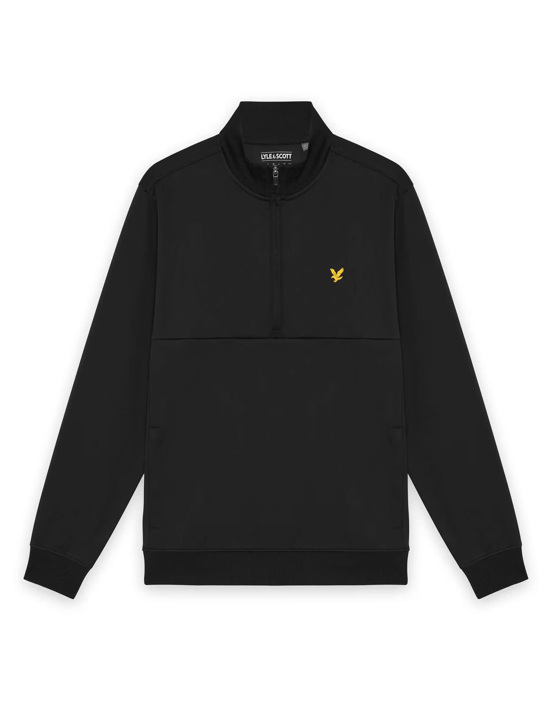 ASOS Lyle & Scott Mid layers golf half zip windjammer midlayer in z865 jet black