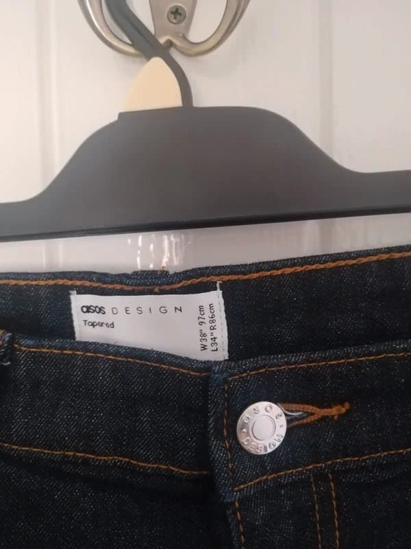 ASOS Design Asos Design Slim Tapered Fit Navy Raw Stretch Jeans