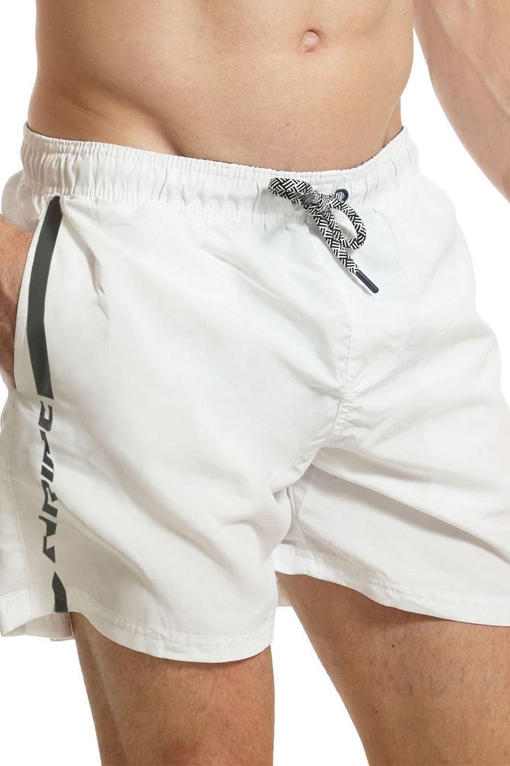 RIPT Essentials RIPT Essentials Men's Vertical Stripe Swim Shorts in White - 2