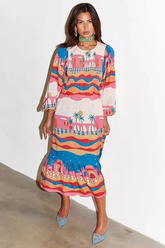 Never Fully Dressed New * Never Fully Dressed * sunrise Jan Marrakesh oversized ruched dress size 8/10