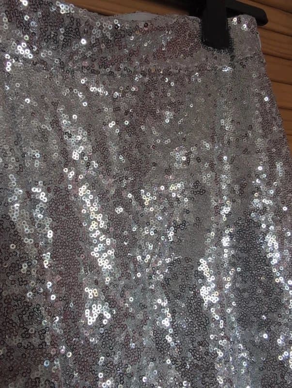 Bershka Asymmetrical sequin silver skirt