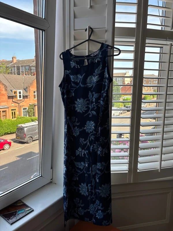 Amaranto Blue Floral Elegant Light Dress