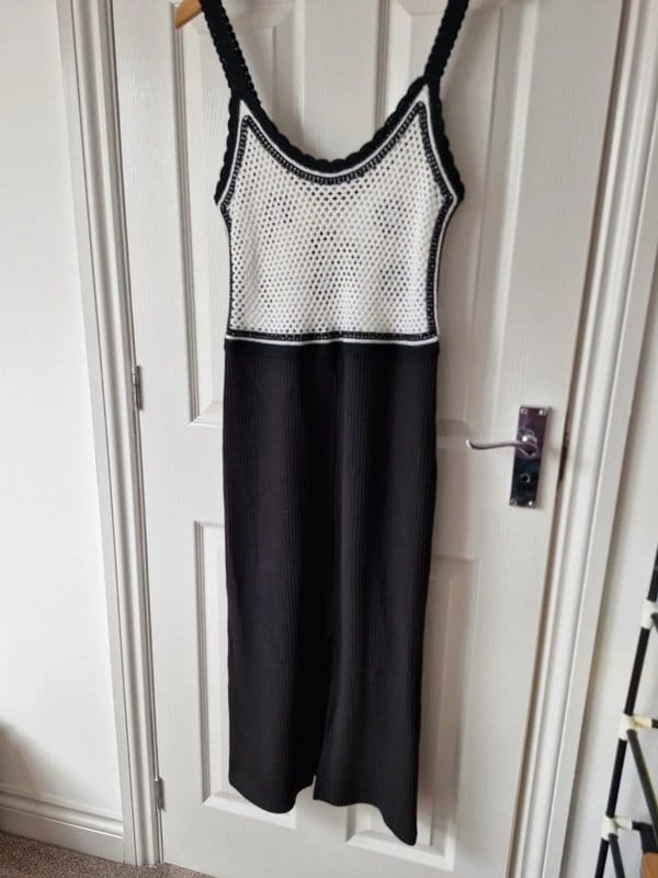 ASOS Design ASOS Design Black & White Crochet Knit Midi Dress UK12 - 1