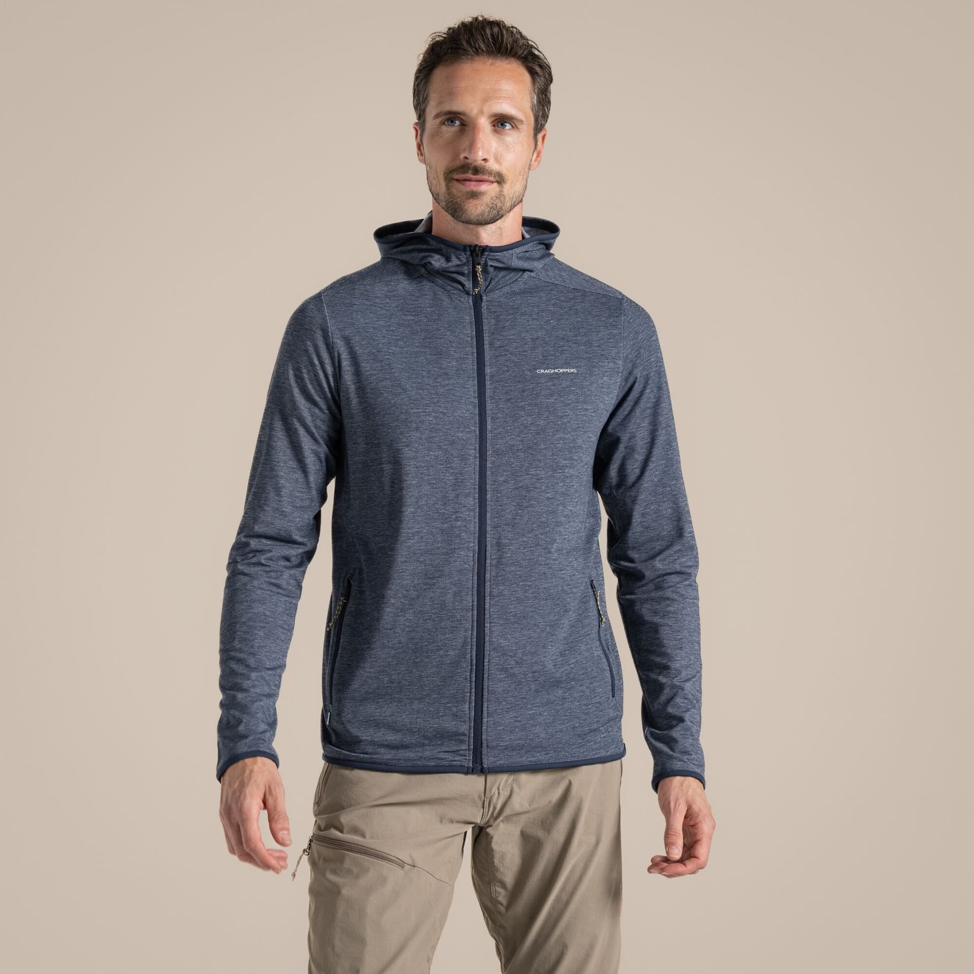 Craghoppers Craghoppers Men's NosiLife Deft Hooded Insect-Repellent Full-Zip Jacket in Navy