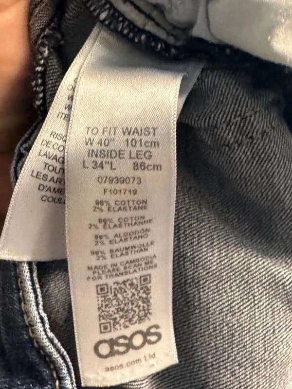 ASOS 2 x ASOS jeans 40W x 34L tapered/skinny
