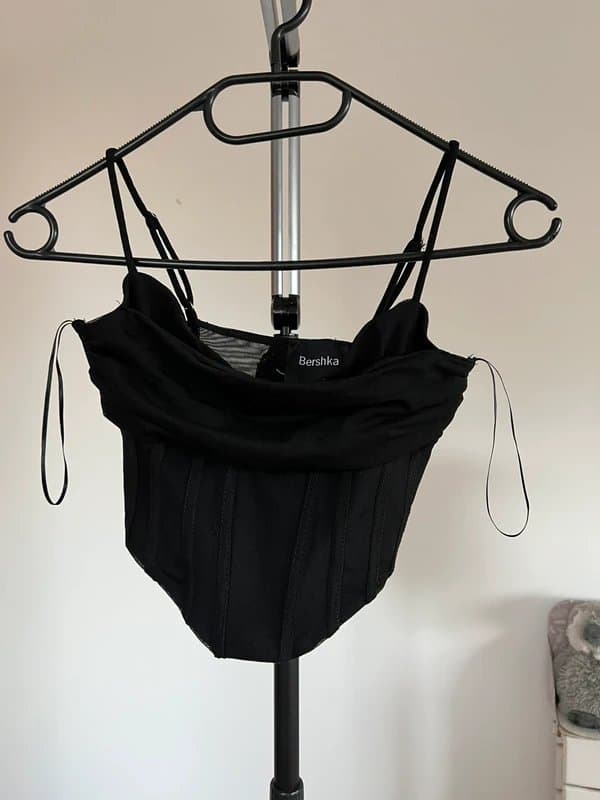Bershka Bershka Black Corset Crop Top Size S