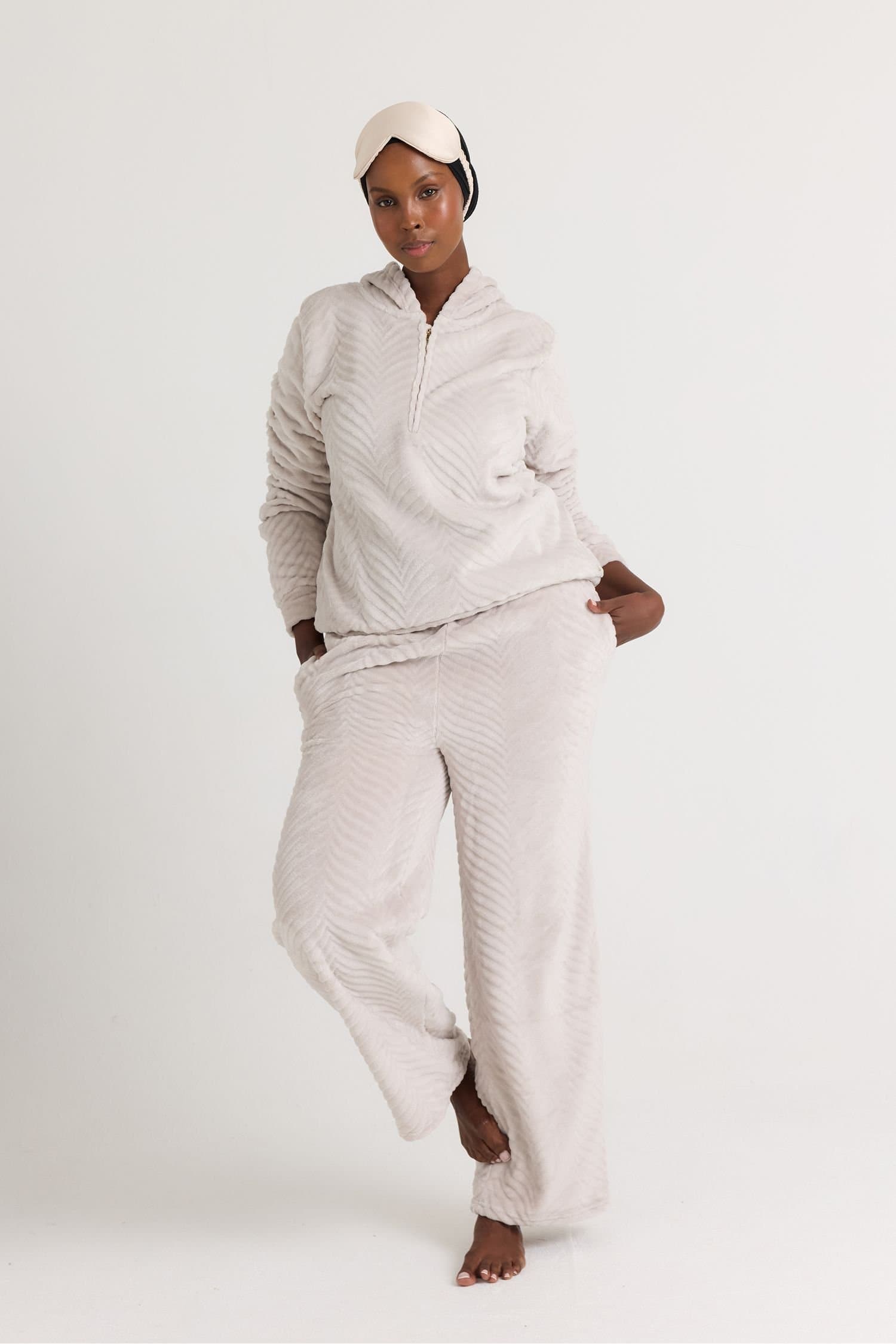 Pretty You London Pretty You London Light Stone Chevron Lounge Suit