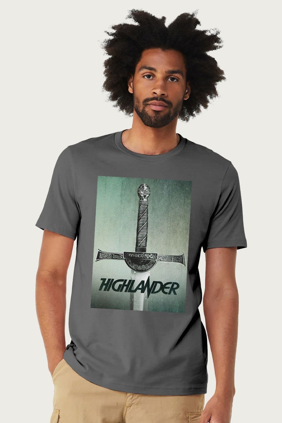 Highlander Highlander Men's 1986 Macleod Broadsword T-Shirt in Charcoal
