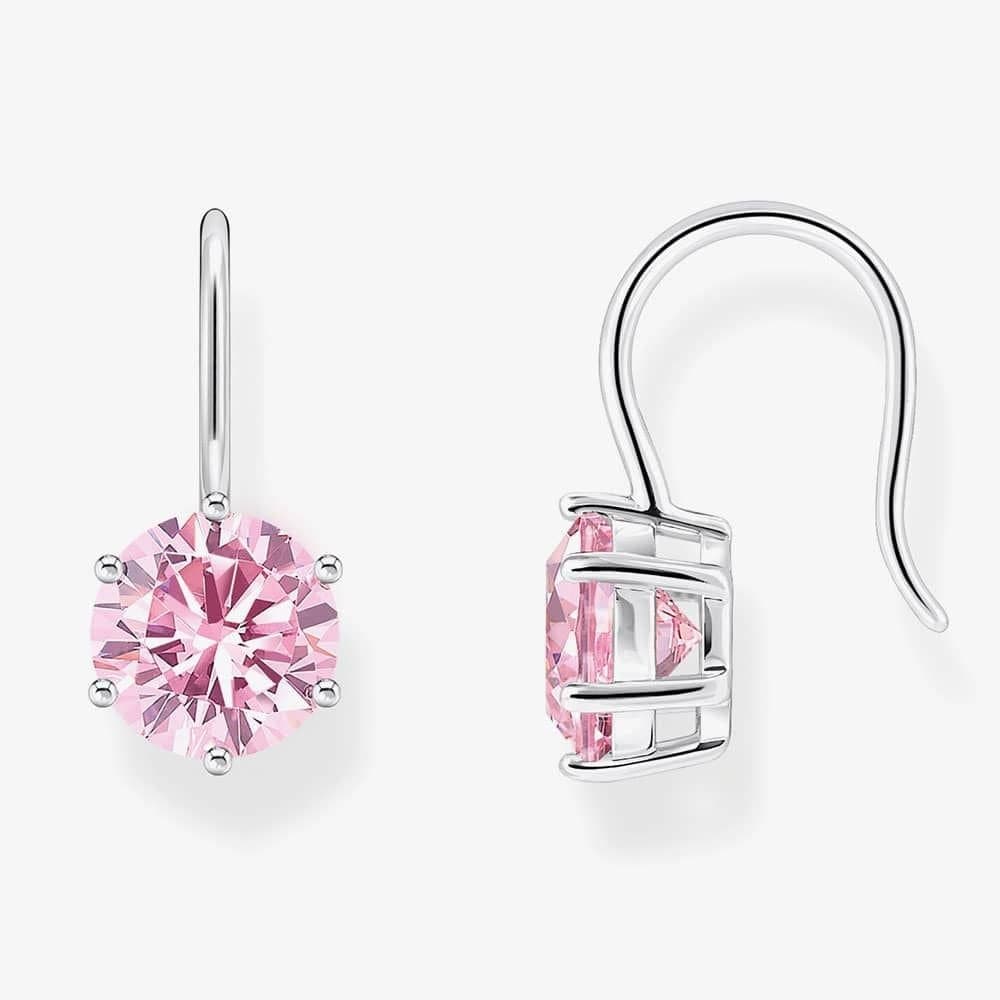 Thomas Sabo Thomas Sabo Silver & Pink Cubic Zirconia Earrings