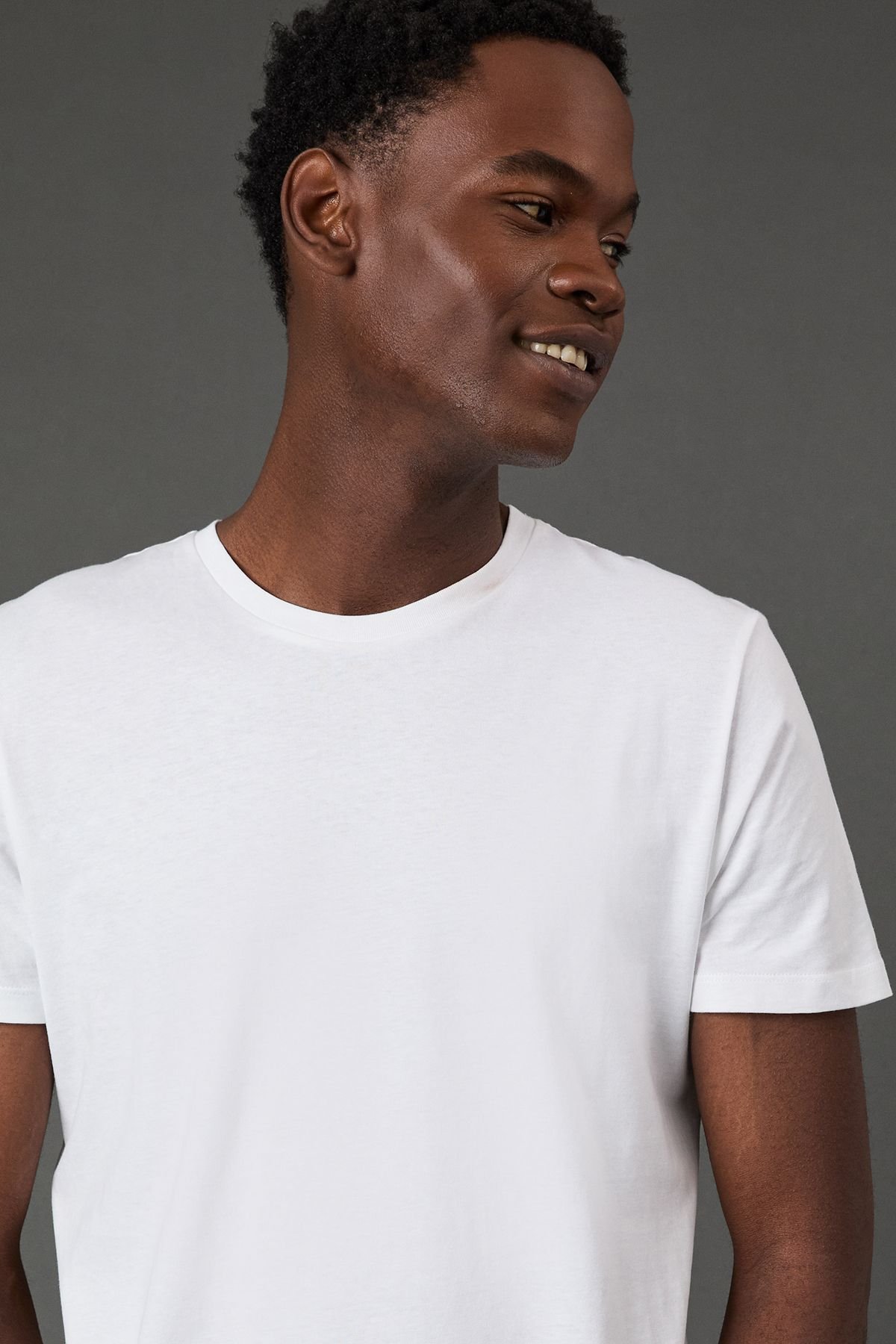Burton Burton Men's White Plain Crew Neck T-Shirt - 2