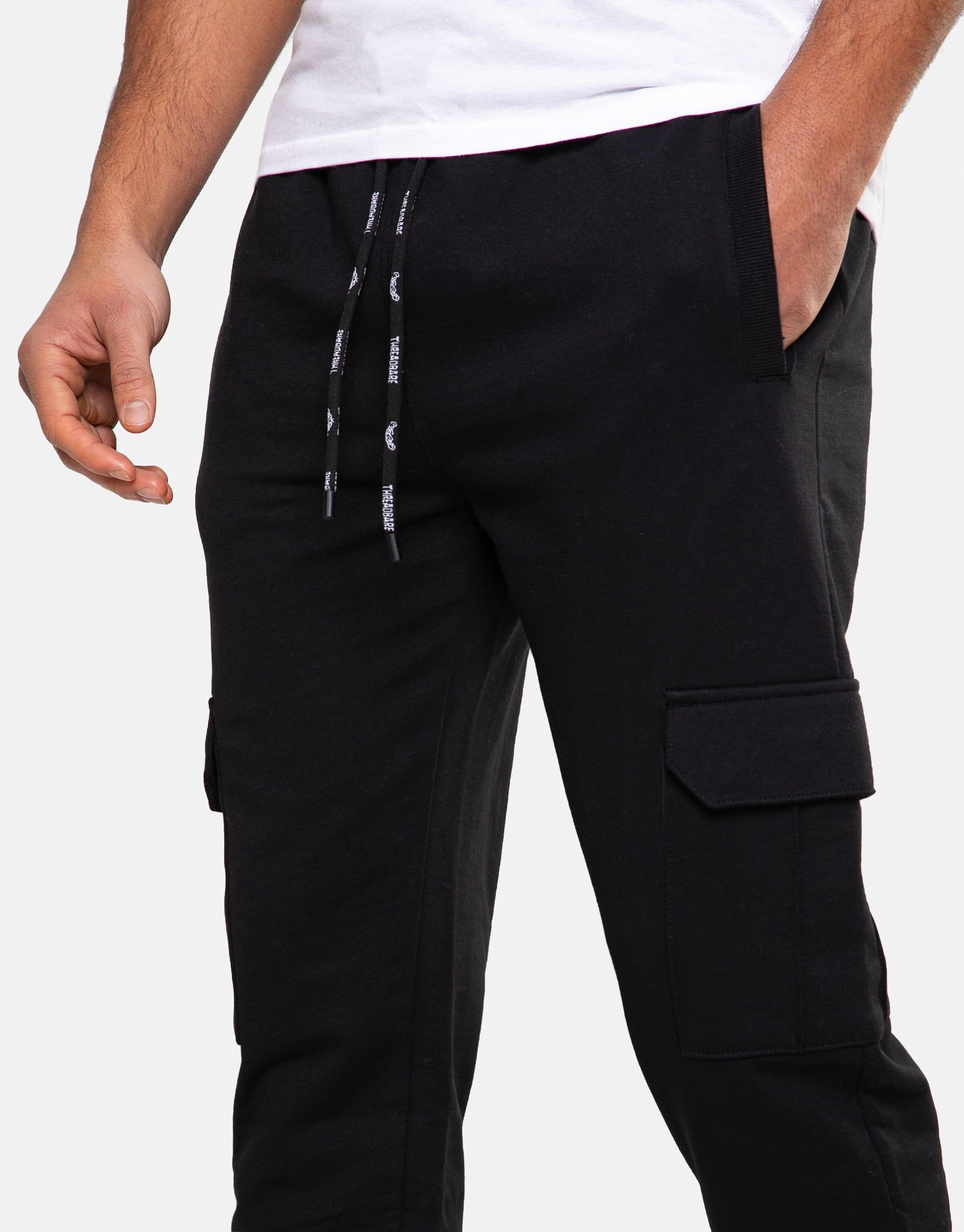 Threadbare Threadbare Men's 'Stefan' Cargo Style Joggers in Black - 4