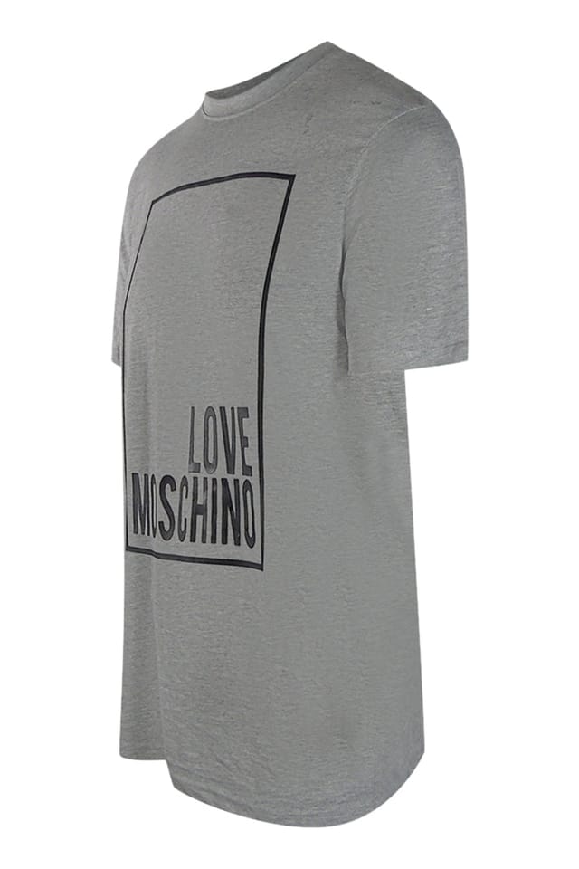Love Moschino Love Moschino Men's Short Sleeve Round Relaxed Fit T-shirt in Grey - 2