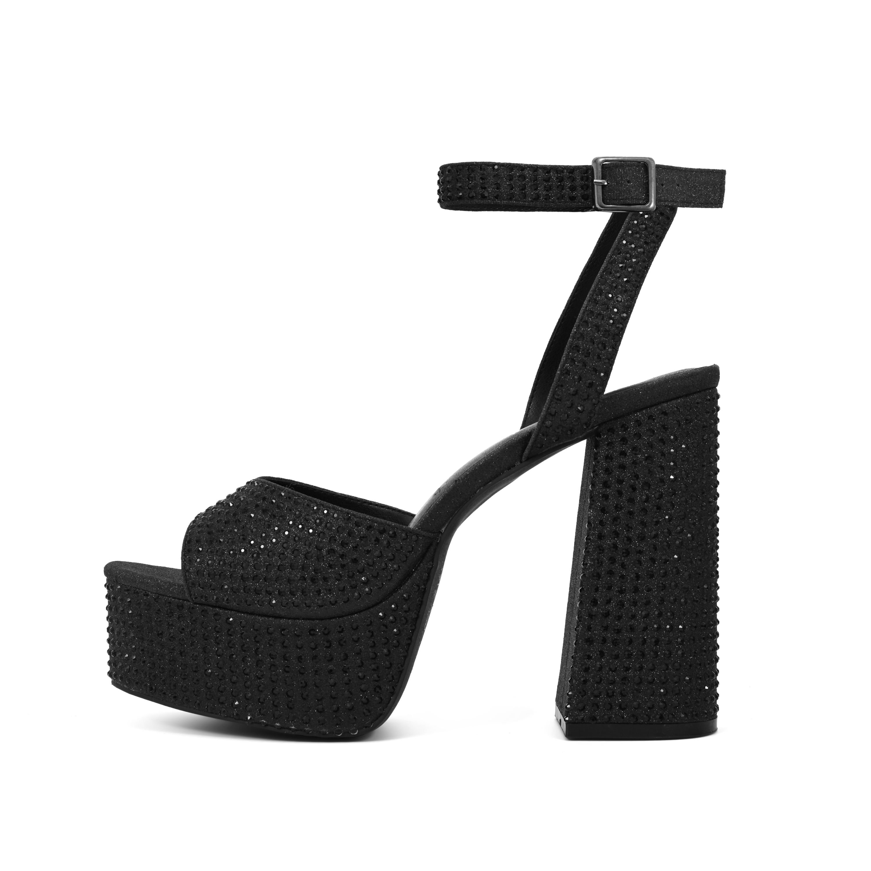 Finding Friday Finding Friday Women's Glitter & Gem Embellished Platform in Black - 2