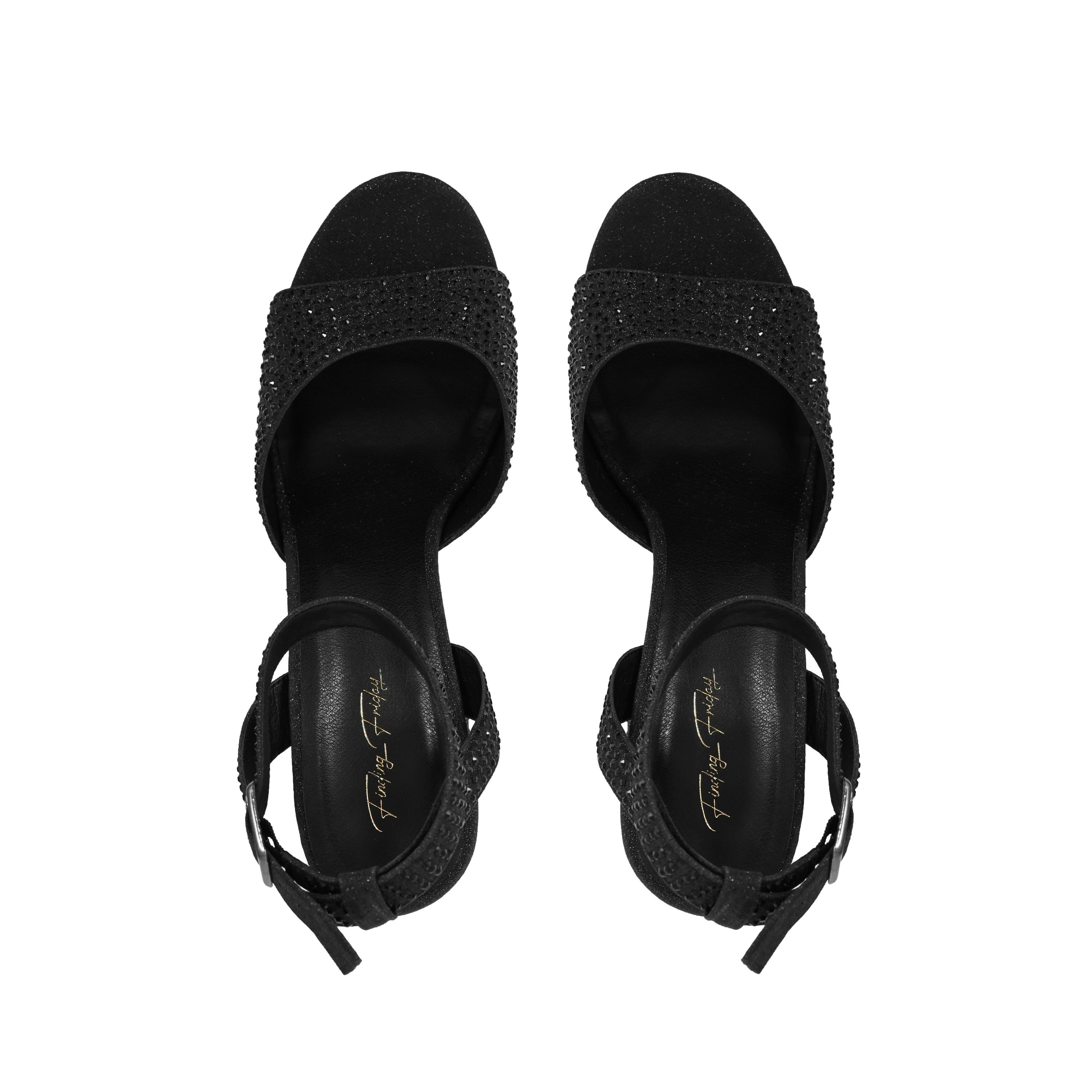 Finding Friday Finding Friday Women's Glitter & Gem Embellished Platform in Black - 4