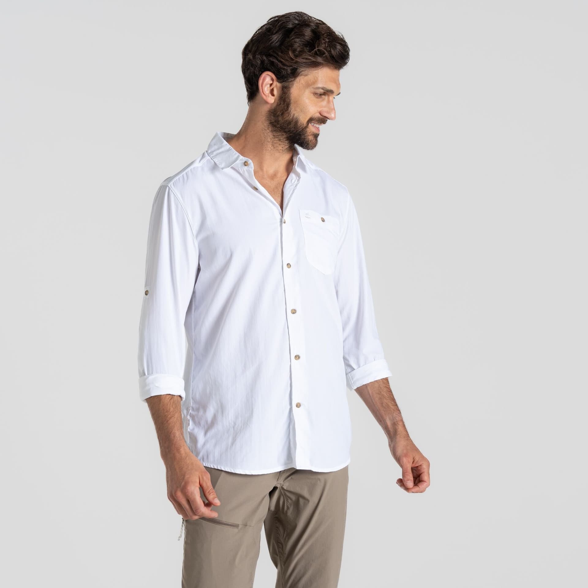 Craghoppers Craghoppers Men's Nosilife Nouro' Long Sleeve Shirt in Ecru