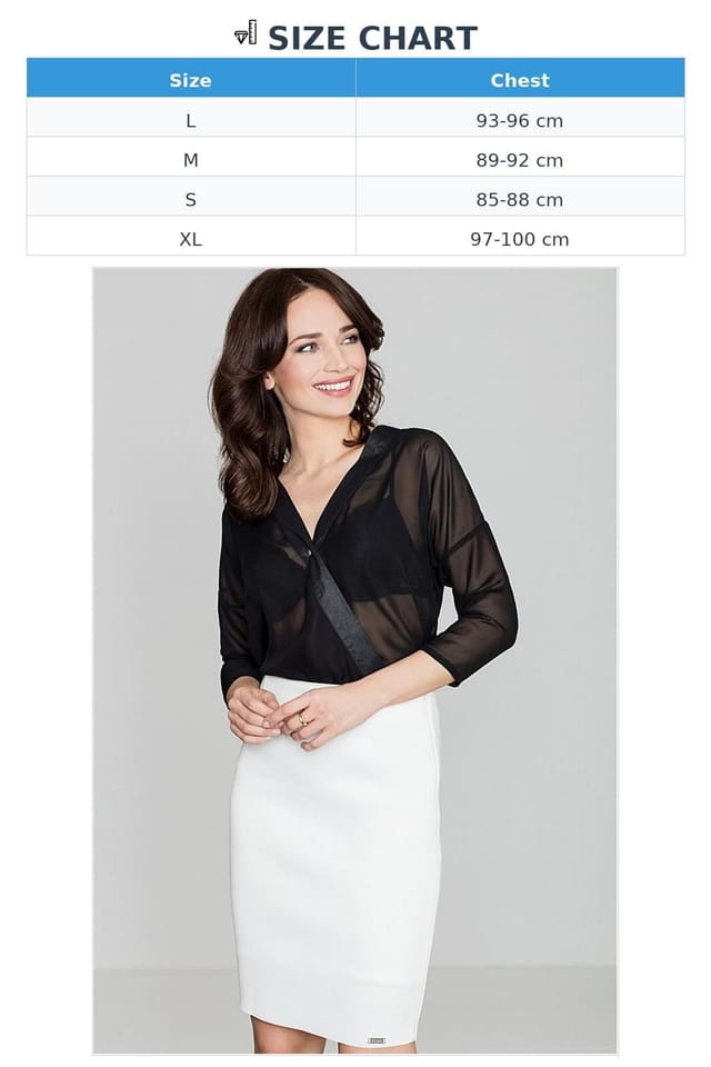 Love Lace Love Lace Women's 3/4 Sleeve Envelope Button Blouse in Black - 3