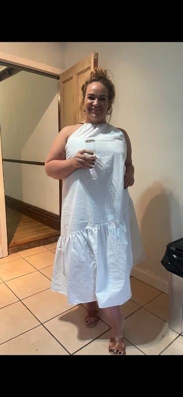 ASOS ASOS white halter neck strappy dress size 20