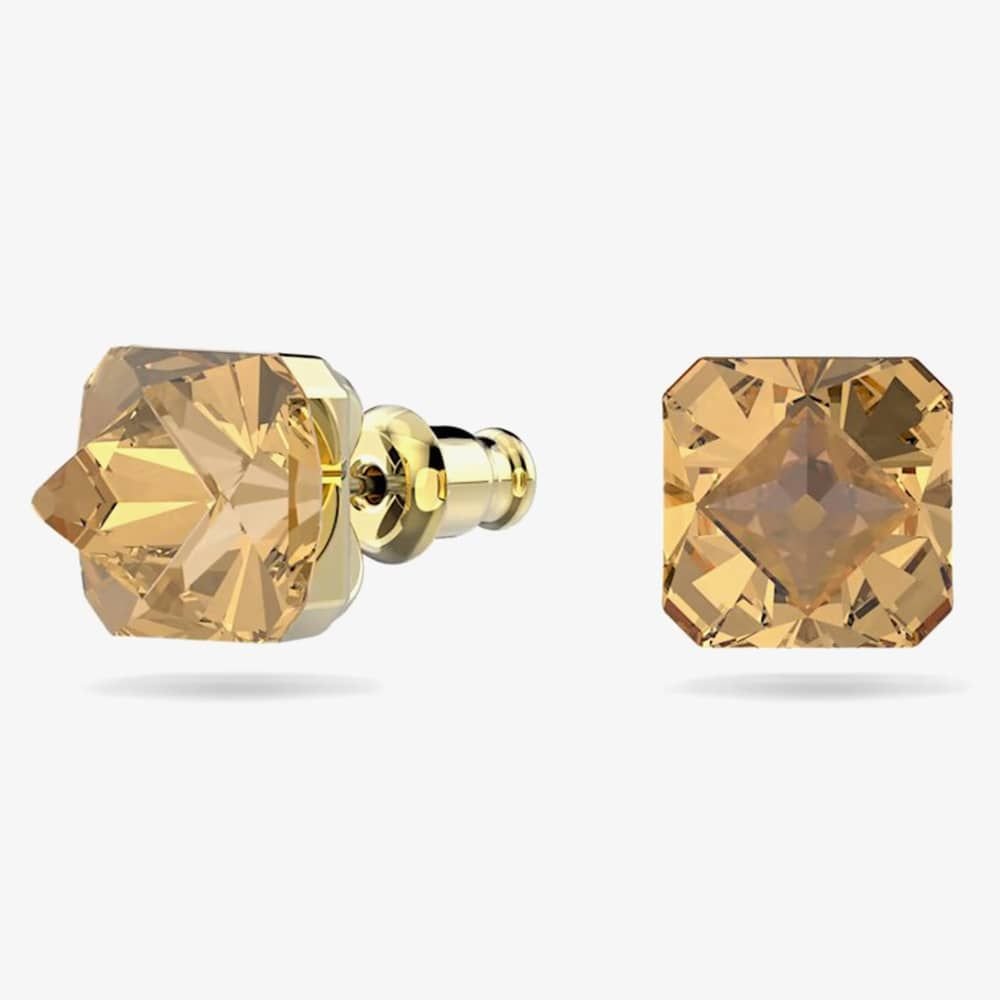 Swarovski Swarovski Women's Chroma Gold Tone Plated Yellow Crystal Stud Earrings 5613680 - 2
