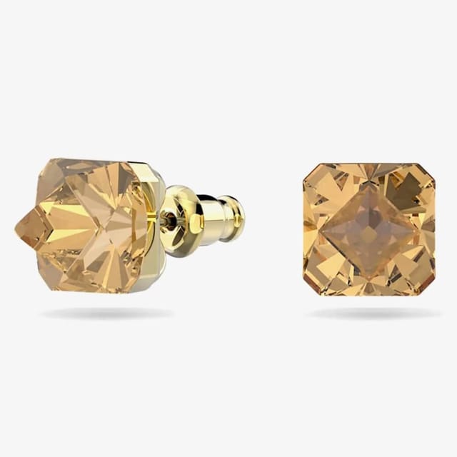 Swarovski Swarovski Women's Chroma Gold Tone Plated Yellow Crystal Stud Earrings 5613680 - 2