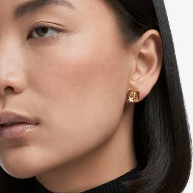 Swarovski Swarovski Women's Chroma Gold Tone Plated Yellow Crystal Stud Earrings 5613680 - 3