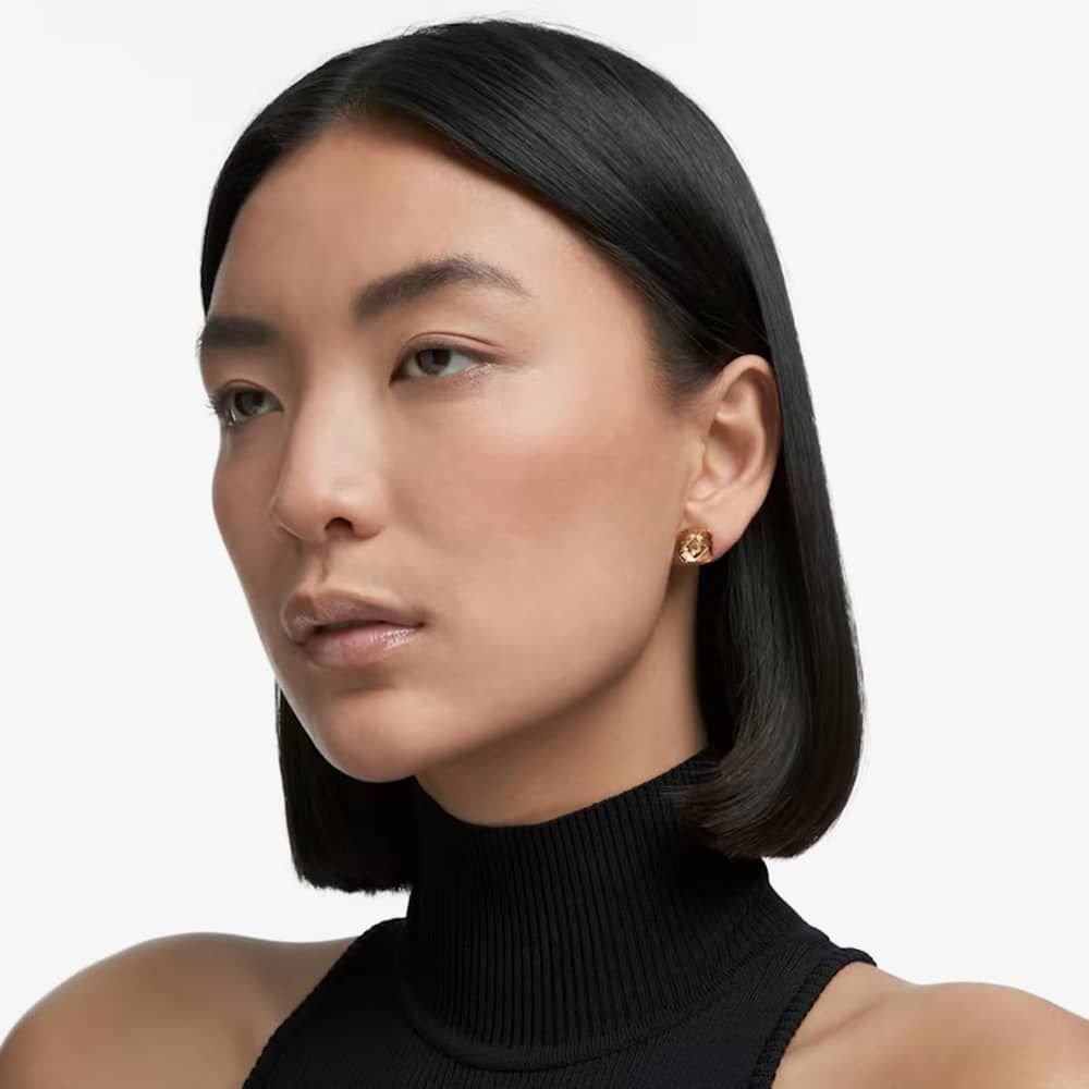 Swarovski Swarovski Women's Chroma Gold Tone Plated Yellow Crystal Stud Earrings 5613680 - 4