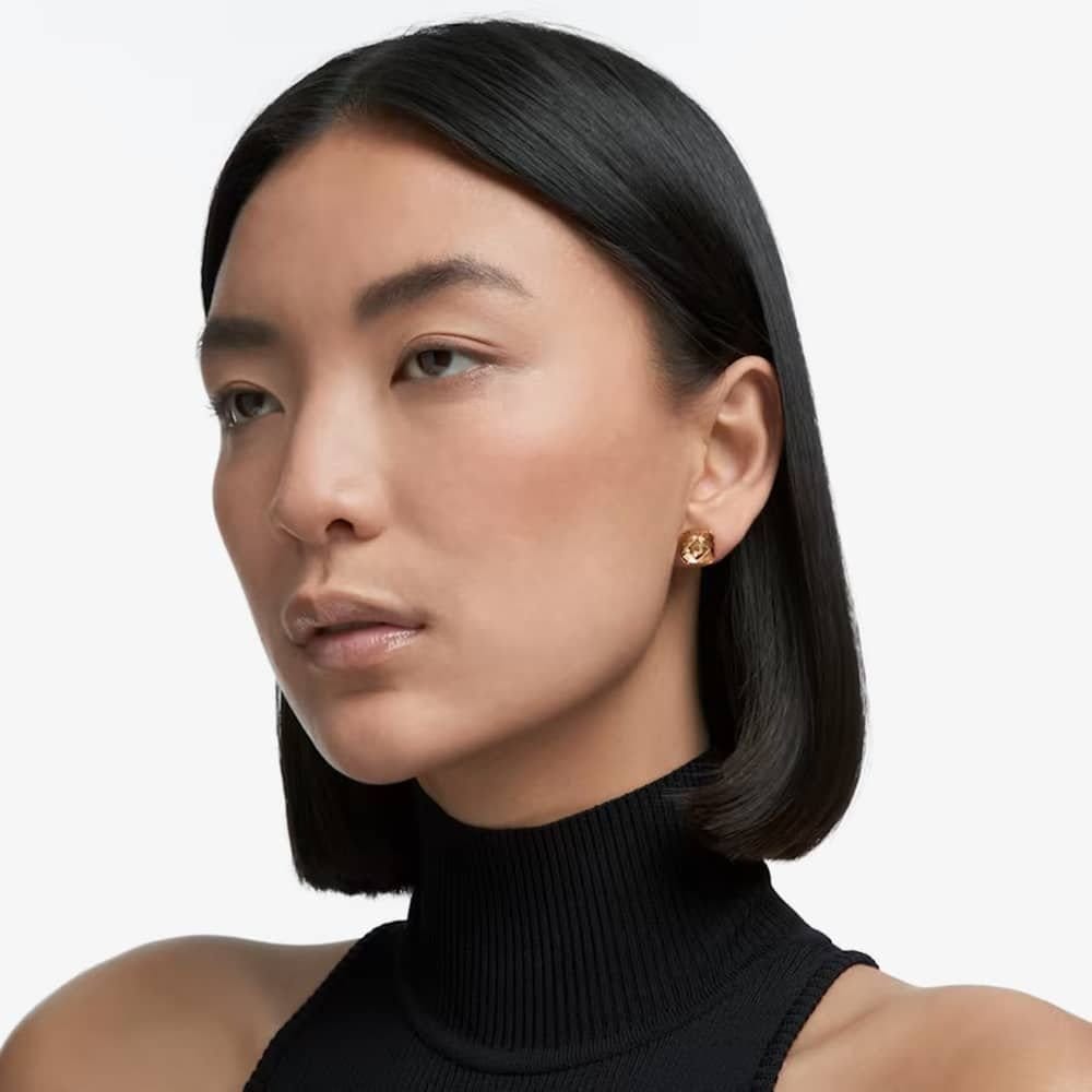 Swarovski Swarovski Women's Chroma Gold Tone Plated Yellow Crystal Stud Earrings 5613680 - 4